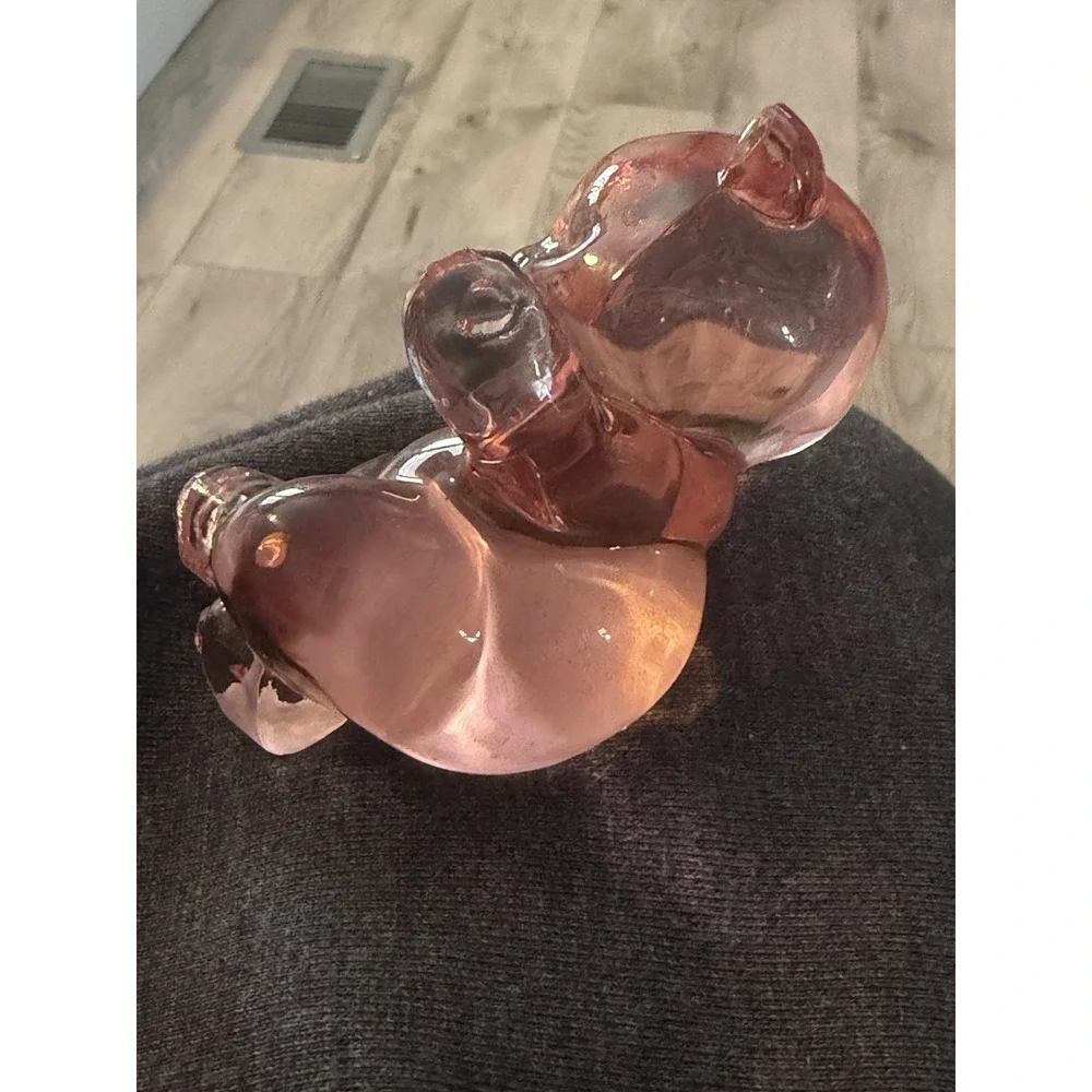 Vintage Fenton Art Glass Pink Transcluent Laying Down Teddy Bear Figurine - Picture 5 of 5